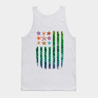 American Mermaid Flag Starfish & Stripes Tank Top